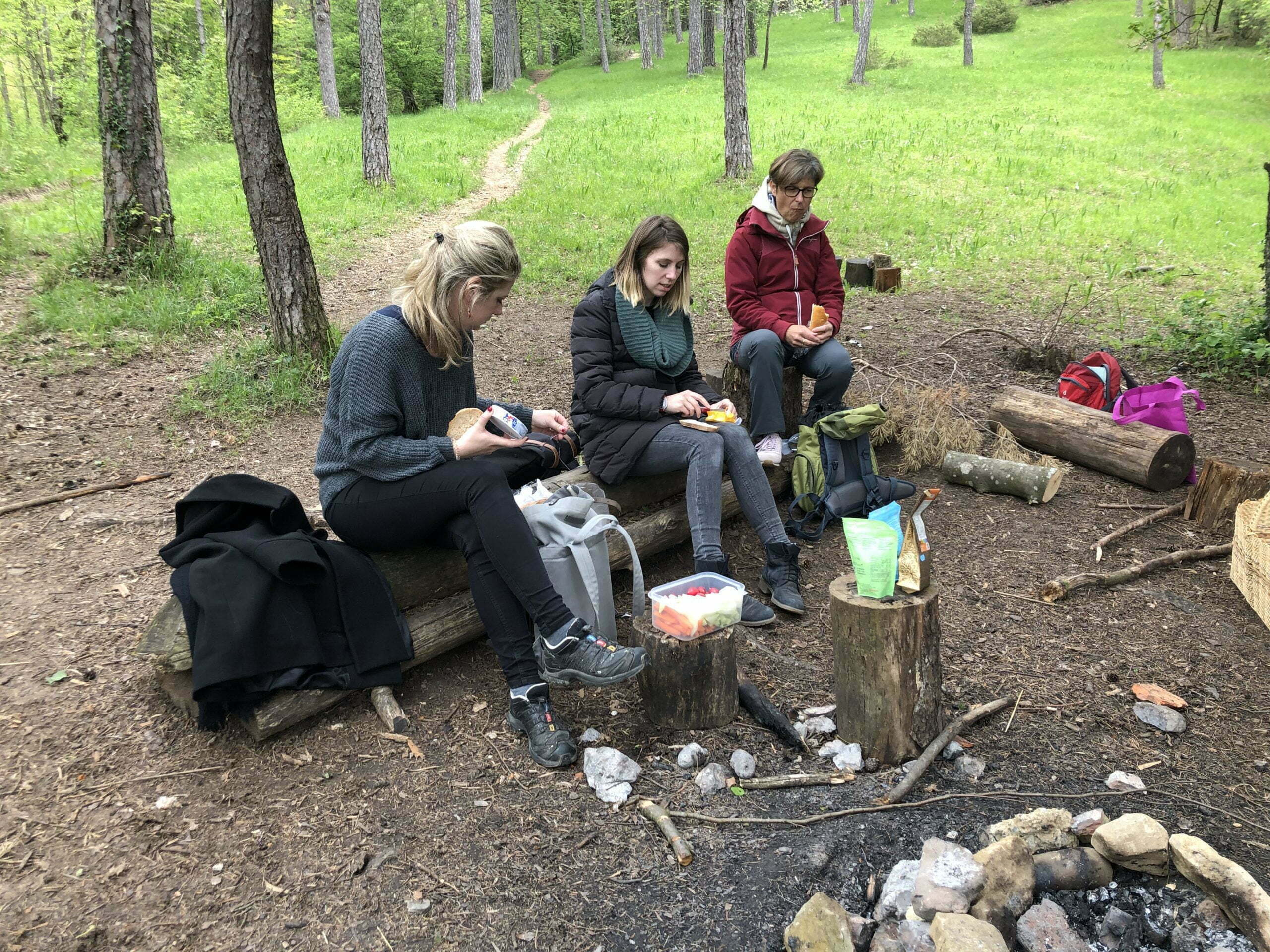 Gruppe beim Picknick Gruppe beim Picknick