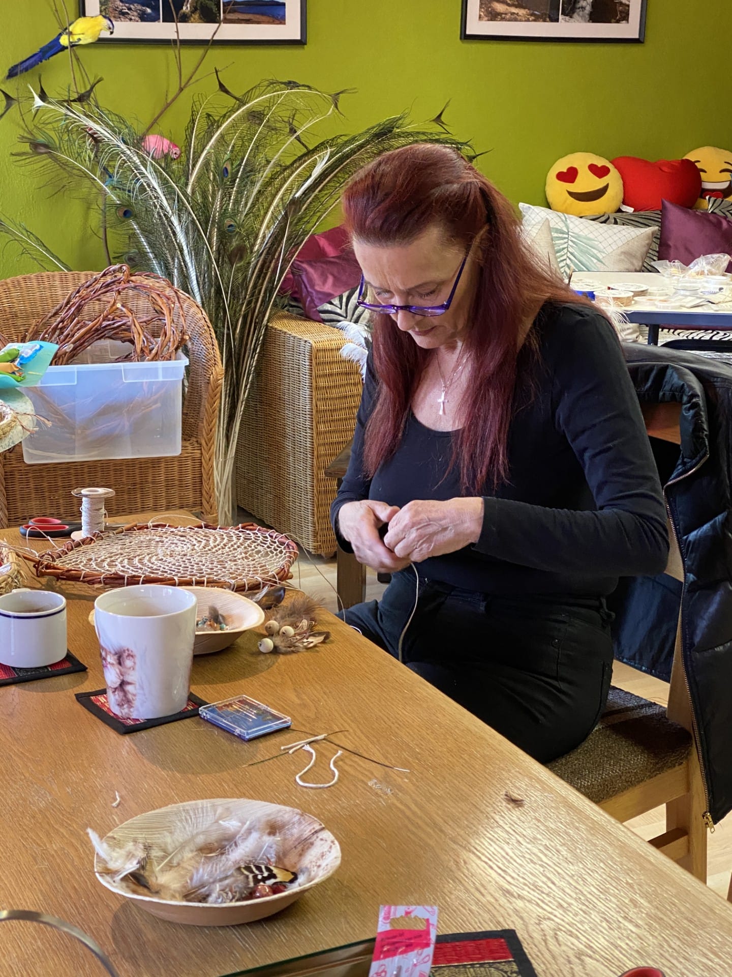 Traumfänger Workshop mit Herta mit ihrem WErk Traumfänger Workshop mit Herta mit ihrem WErk